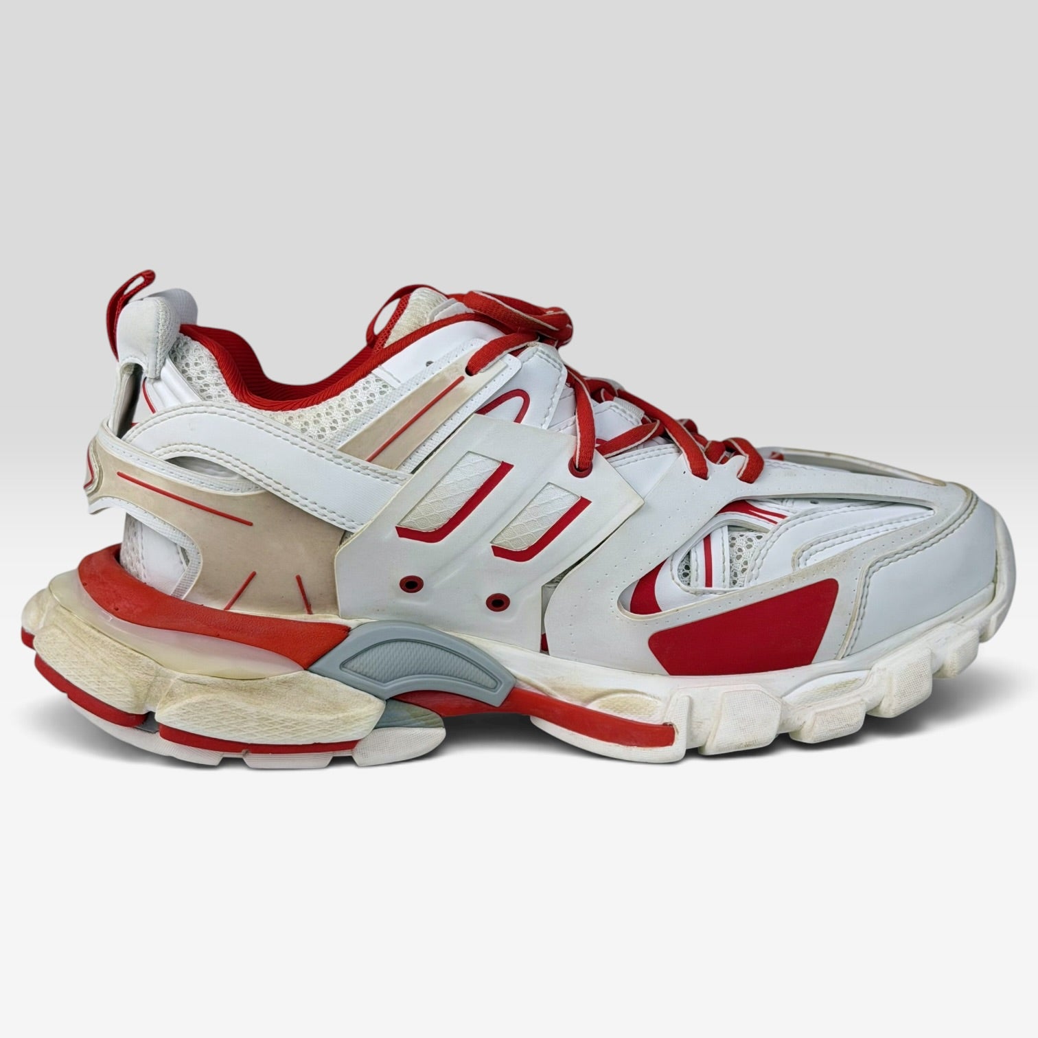 Balenciaga Track White Red Worn Out