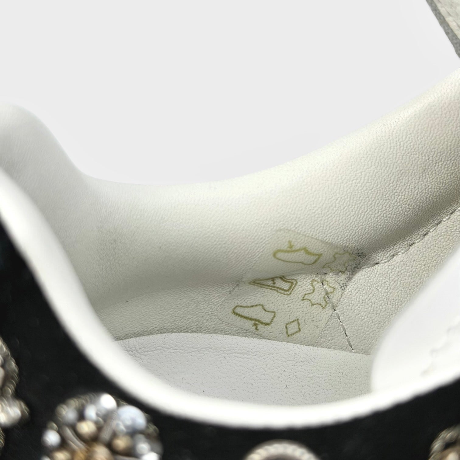 Alexander McQueen Leather Rhinestone Sneakers White