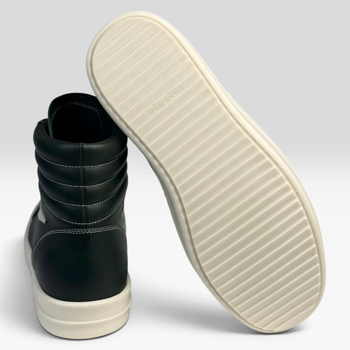 Rick Owens Vintage Sneaks High Dark Green Leather