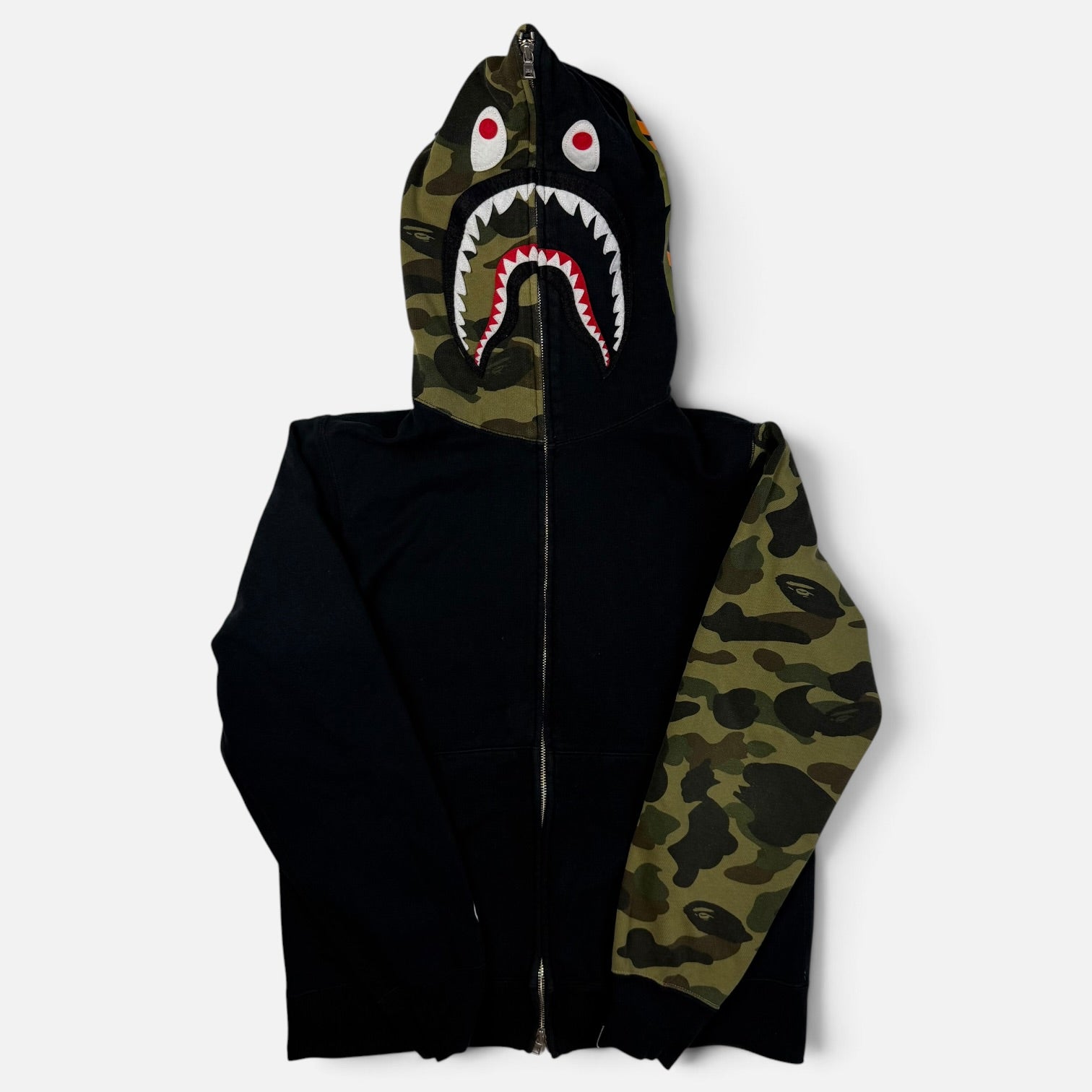 BAPE Shark Full Zip Hoodie Black/Camo | Hanorac BAPE