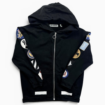 Off-White Patches Zip Hoodie Black