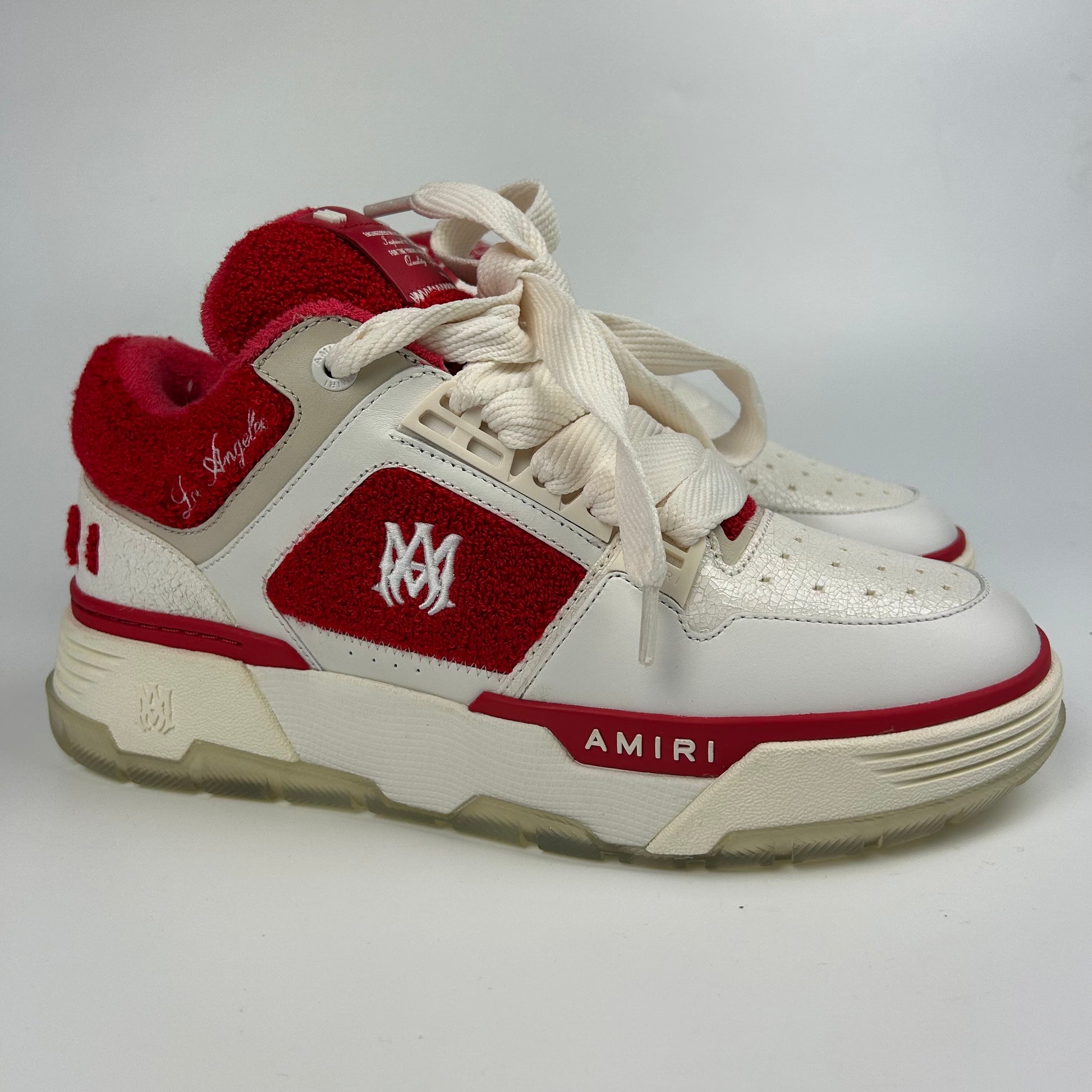 Amiri MA-1 Varsity White Red