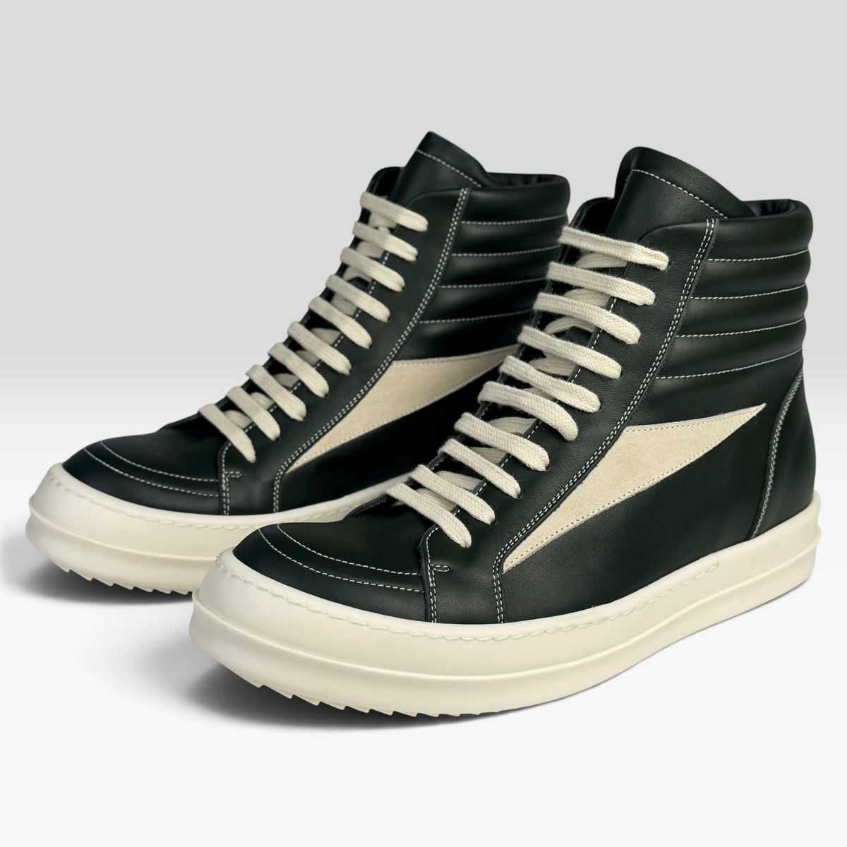 Rick Owens Vintage Sneaks High Dark Green Leather
