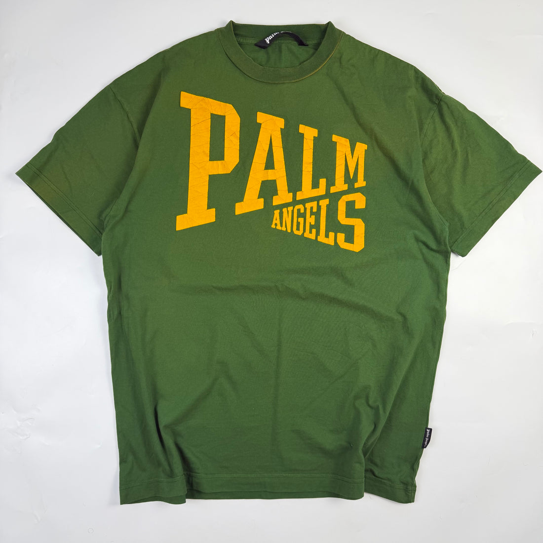 Palm Angels College Logo T-Shirt Yellow, verde, vedere din față