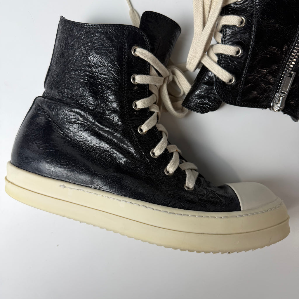 Rick Owens Runched Leather Ramones