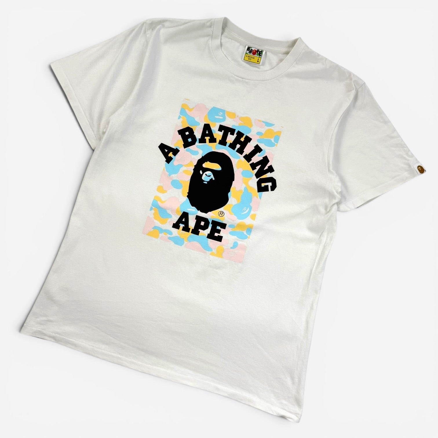 Bape Pastel Camo College Logo T-shirt