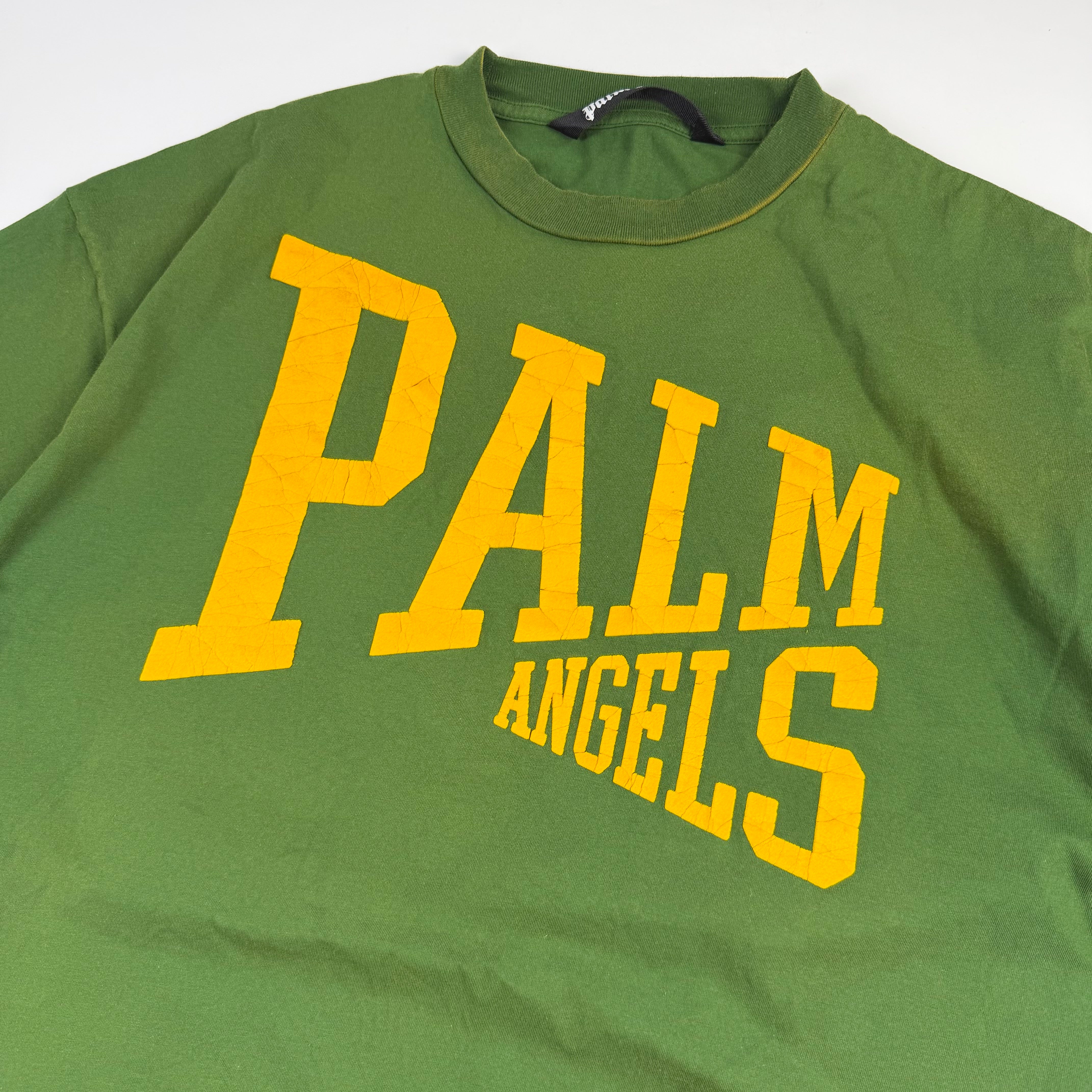 Palm Angels College Logo T-Shirt Green/Yellow
