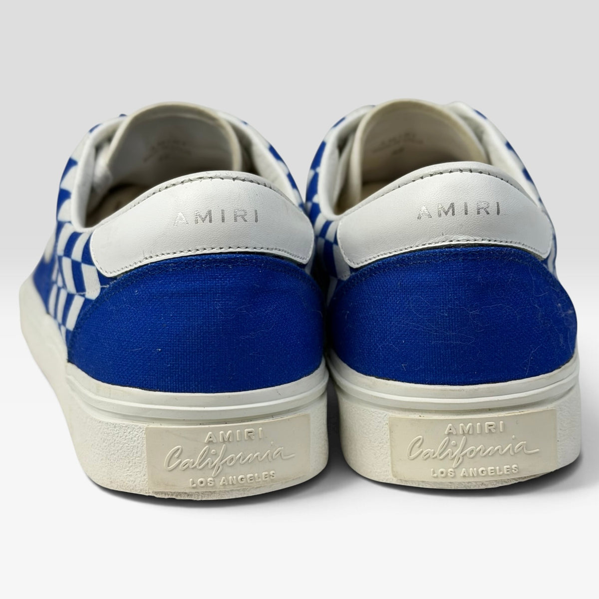 Amiri Checkered Skeleton Toe Lace Up Sneaker Blue/White