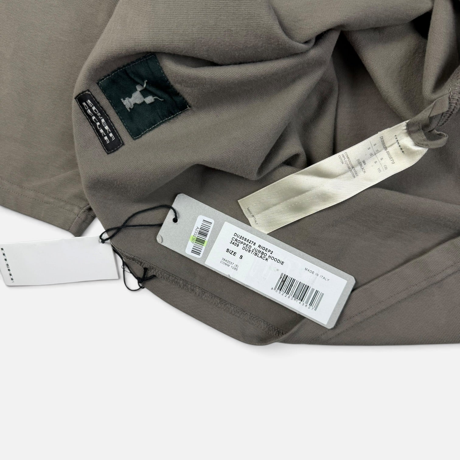Rick Owens DRKSHDW Cropped Jumbo Hoodie Grey SS20