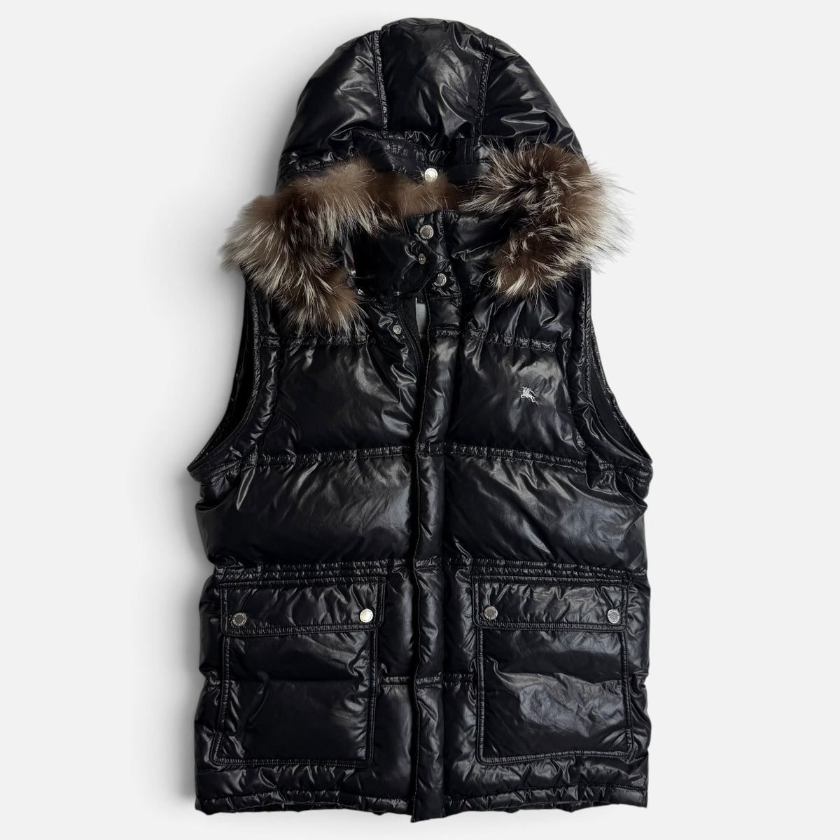 Men Clothing BURBERRY Burberry Black Label Fur Black Puffer Jacket 2000s – produs original disponibil în magazinul V STEALS