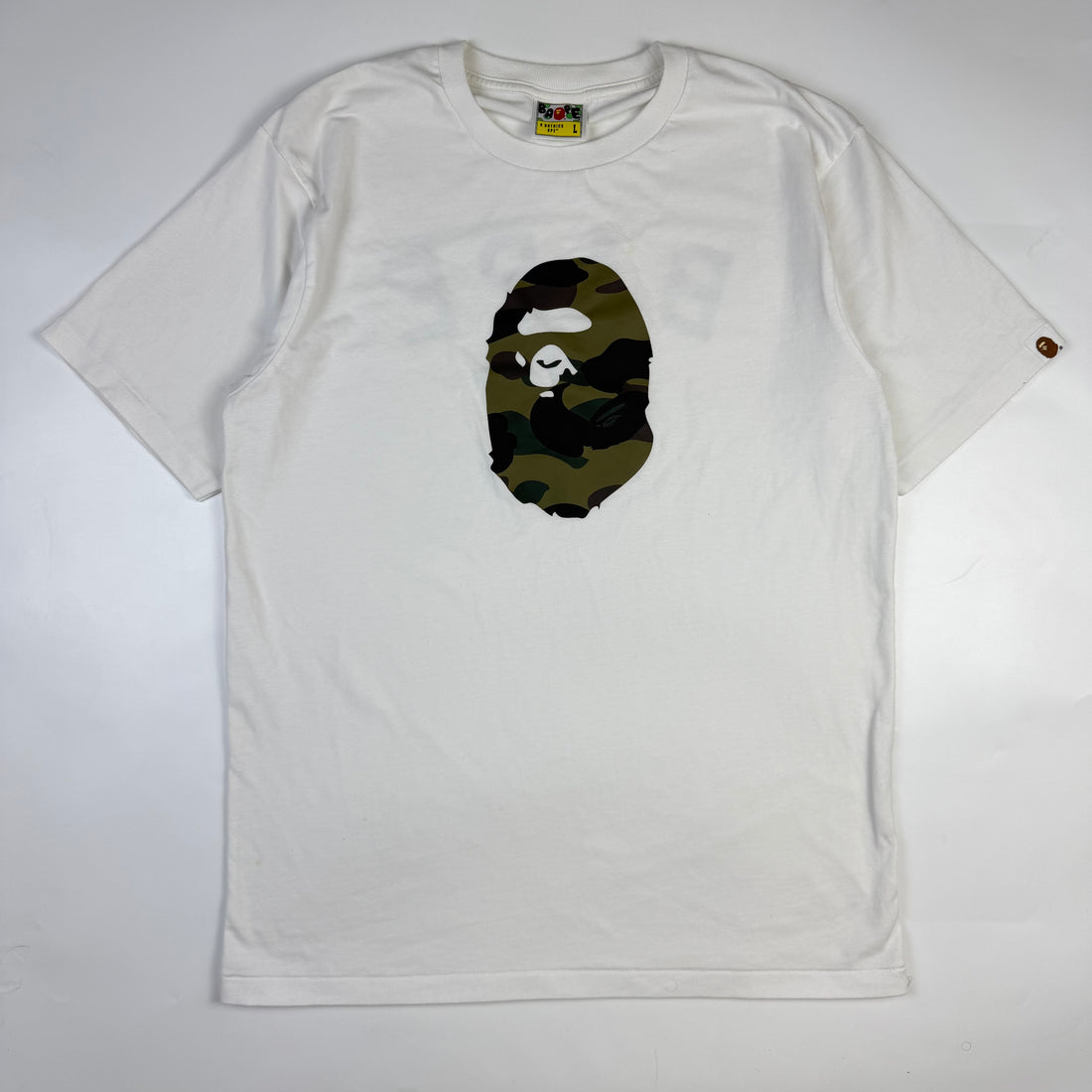 BAPE 1st Camo Ape Head T-Shirt, alb, vedere din față