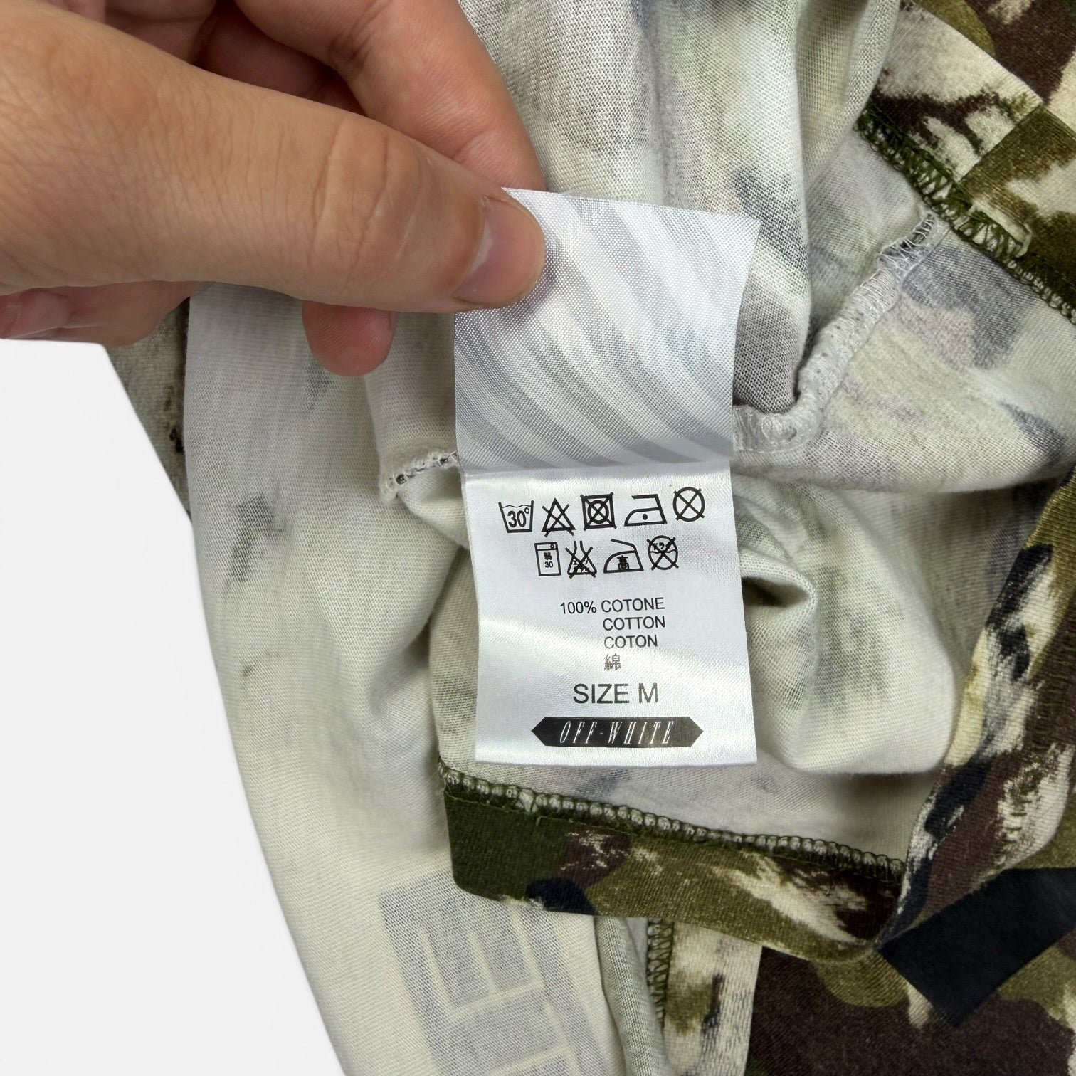 Off-White SS16 Bleached Camouflage T-Shirt Khaki