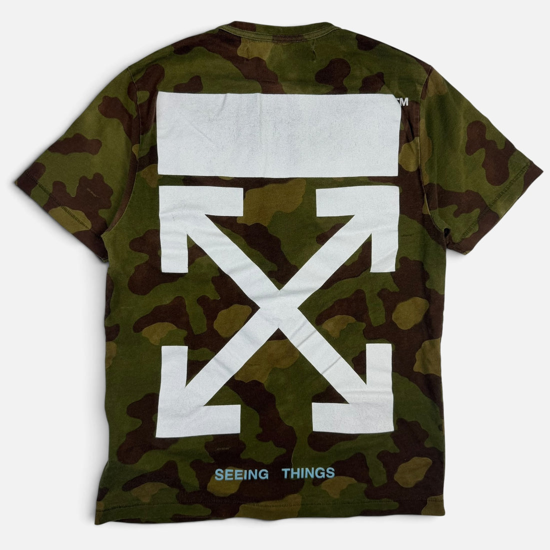 Off-White Camouflage T-Shirt, verde, vedere din față