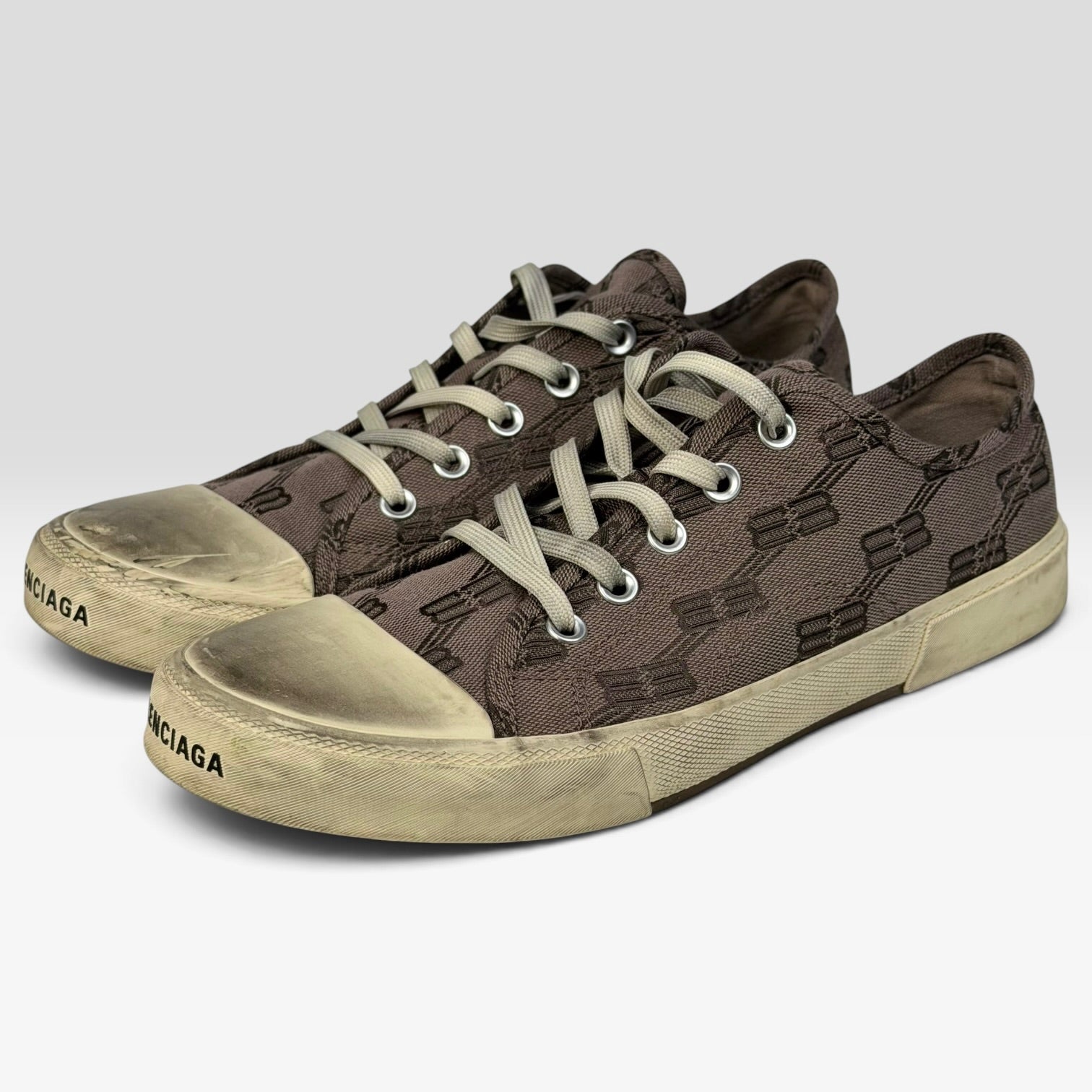 Balenciaga Paris Low Top BB Monogram Dark Beige/Brown