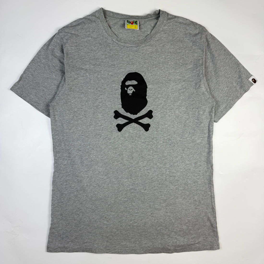 BAPE Ape Head Crossbones T-Shirt, gri, vedere din față