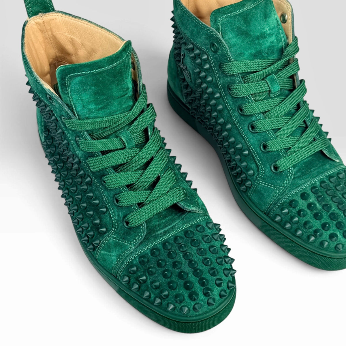 Incaltaminte Barbati CHRISTIAN LOUBOUTIN Christian Louboutin Louis Spikes High Green Suede – produs original disponibil în.