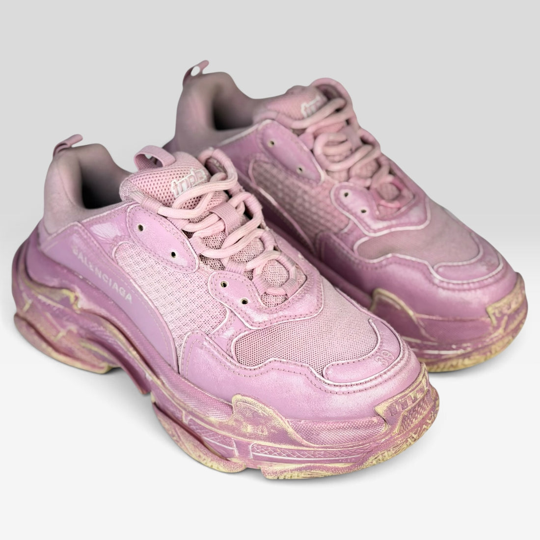 Balenciaga Triple S Distressed Pink
