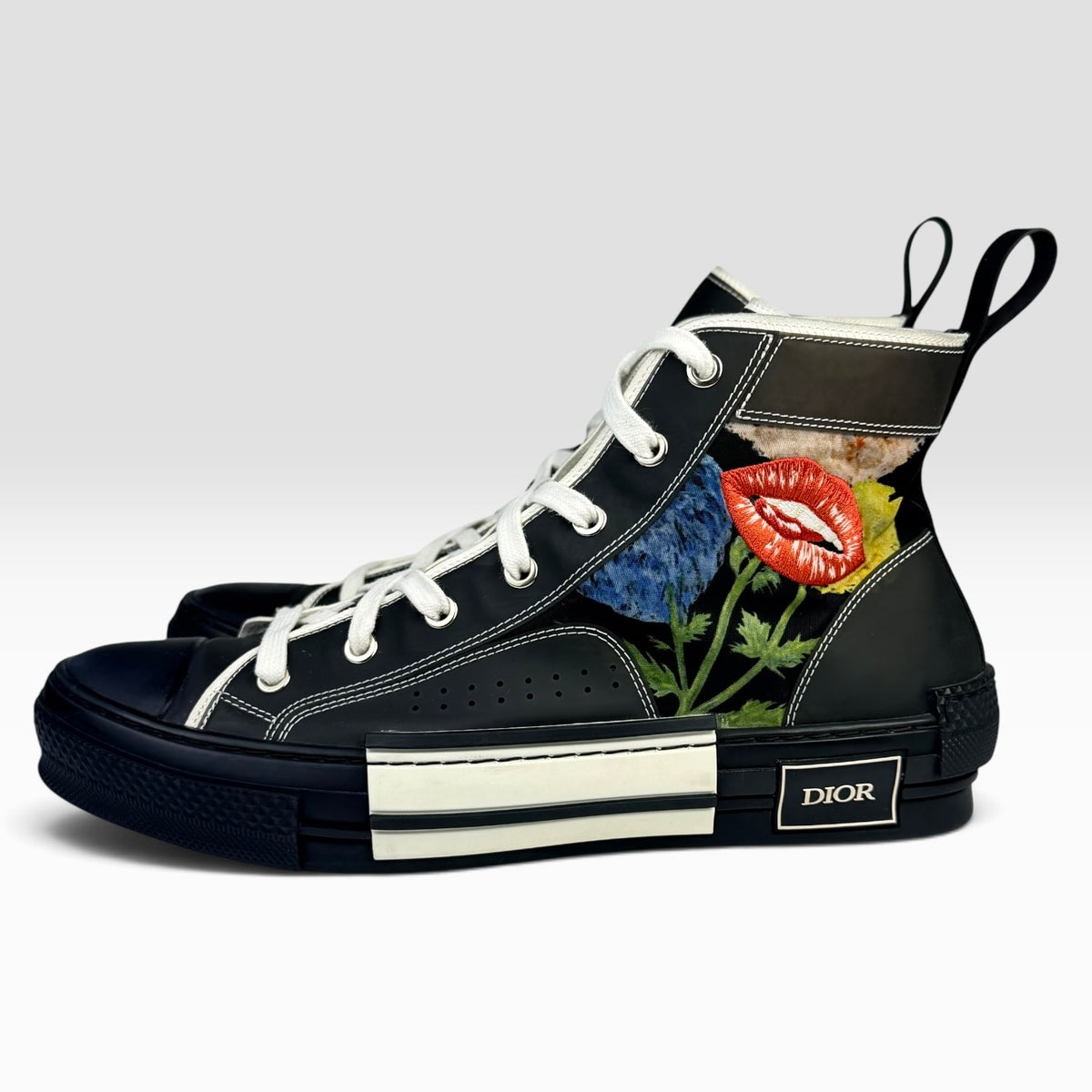 Dior B23 High-Top Raymond Pettibon "Lip Flower"