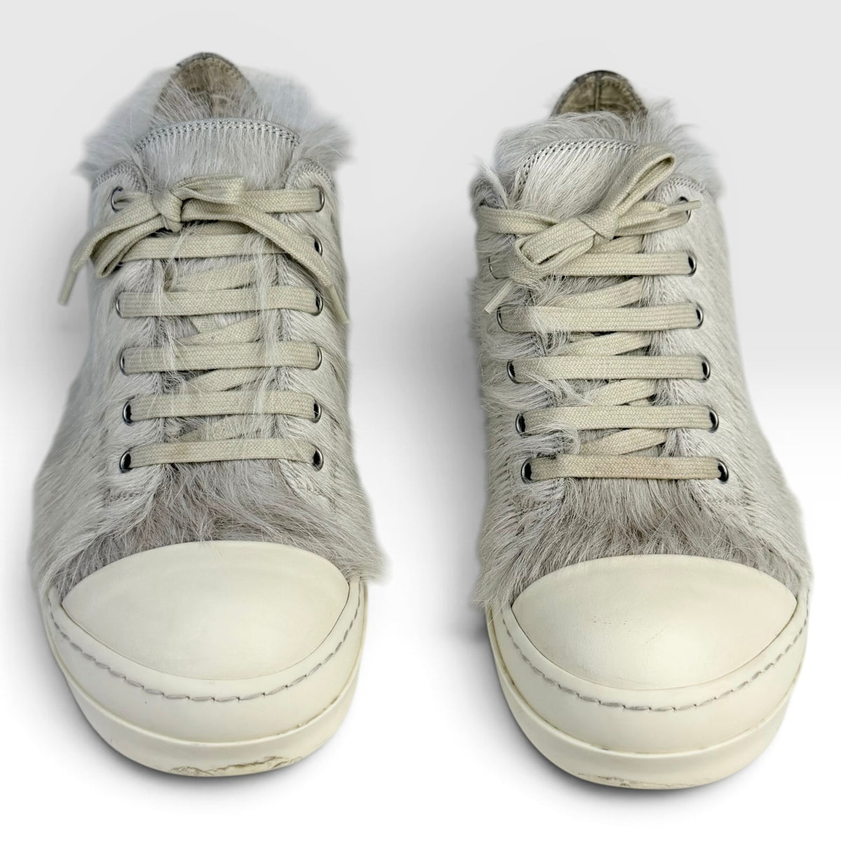 Rick Owens Strobe Low Cow Fur Grey/Milk