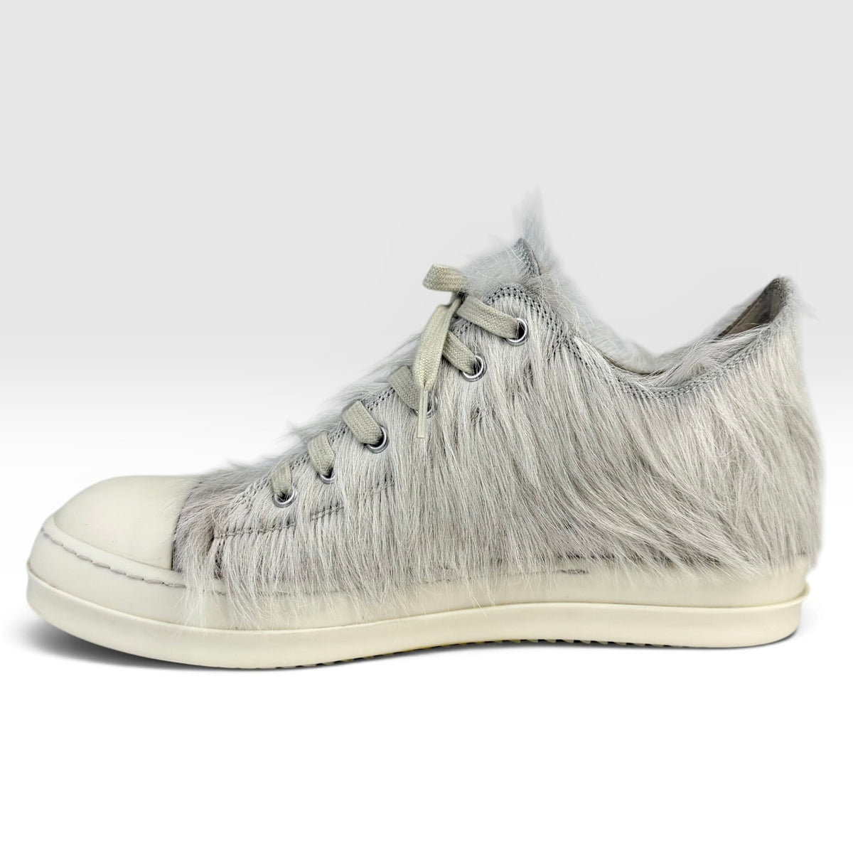 Rick Owens Strobe Low Cow Fur Grey/Milk