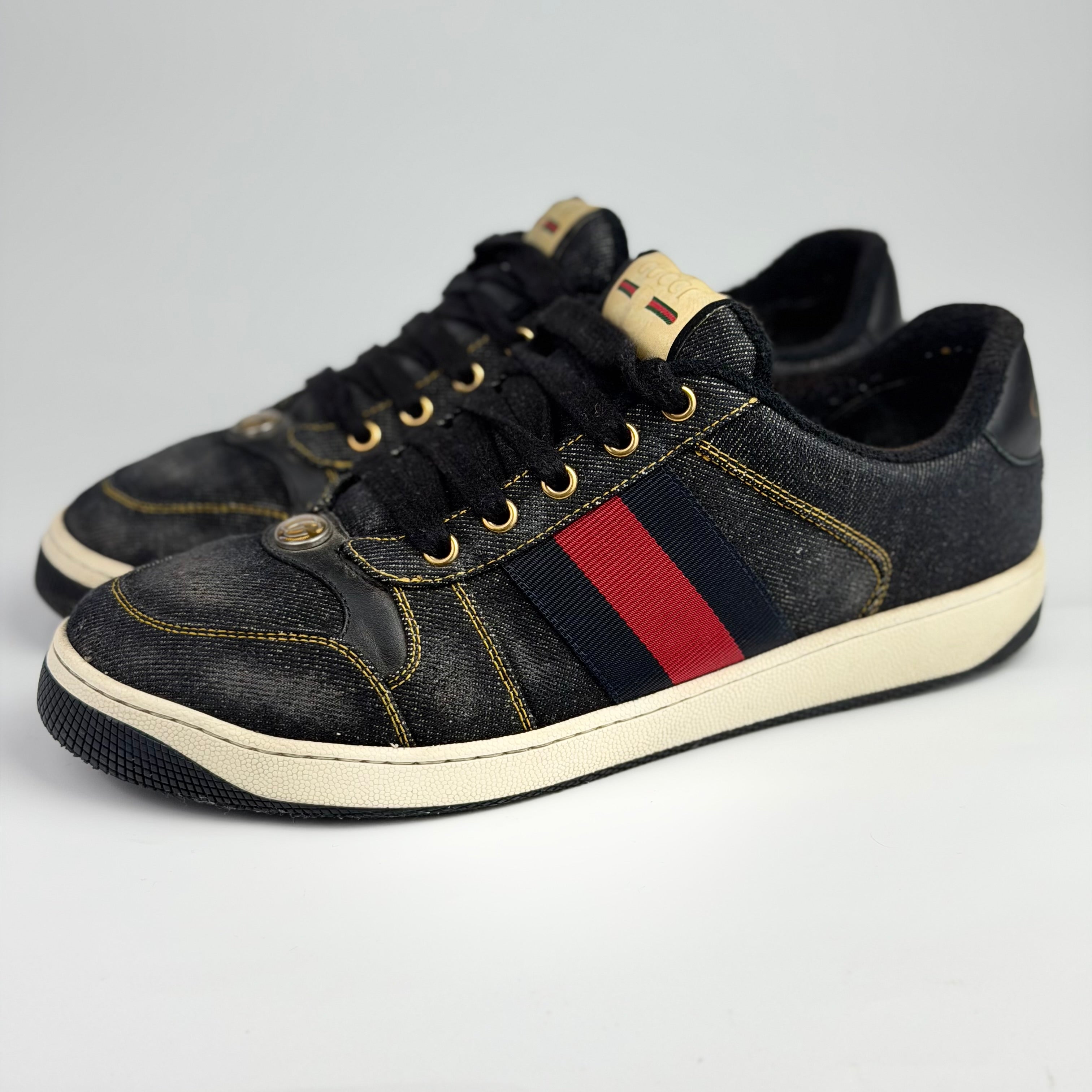 Gucci Screener Denim Sneakers