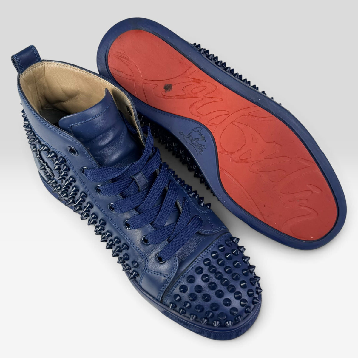 Christian Louboutin Louis Spikes High-Top Blue