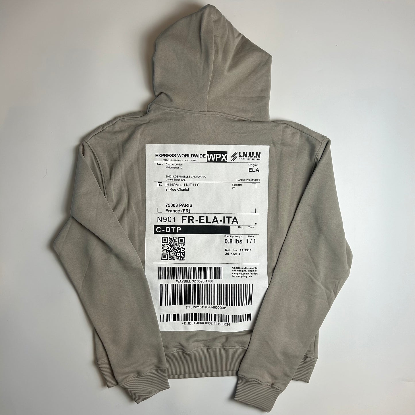 Hoodie Ship Label