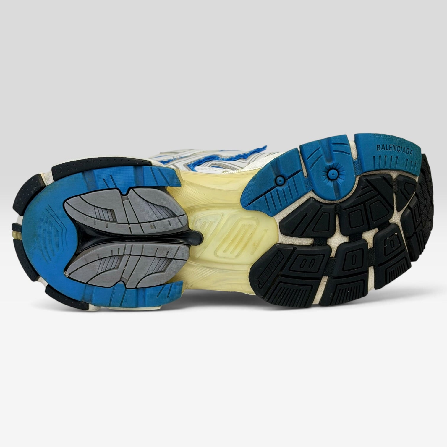 Balenciaga Runner Blue Sneakers, alb, detaliu logo