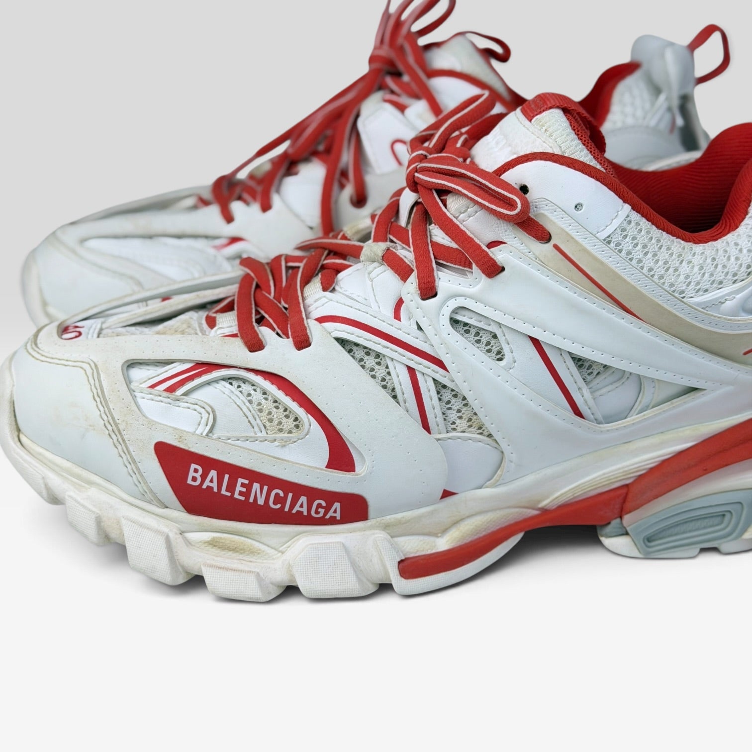 Balenciaga Track White Red Worn Out