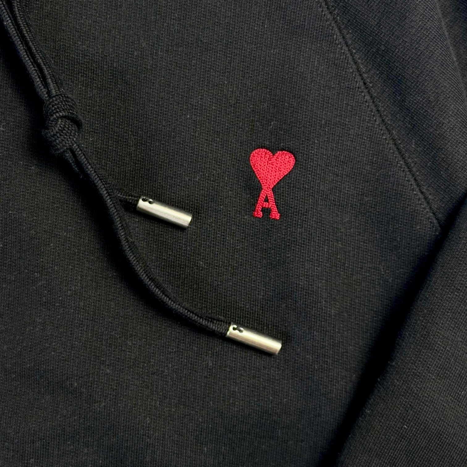 AMI Paris Logo Hoodie Black
