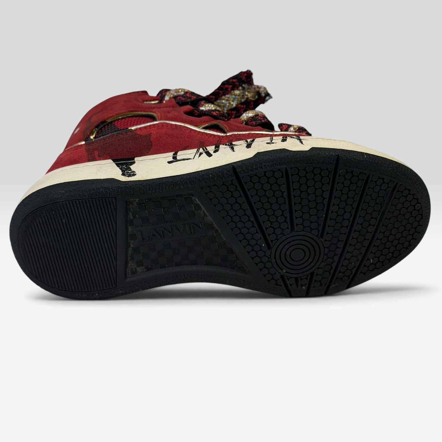 Lanvin Curb Red/Gold Sneakers