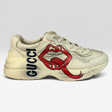 Gucci Rhyton Leather Sneakers Ivory
