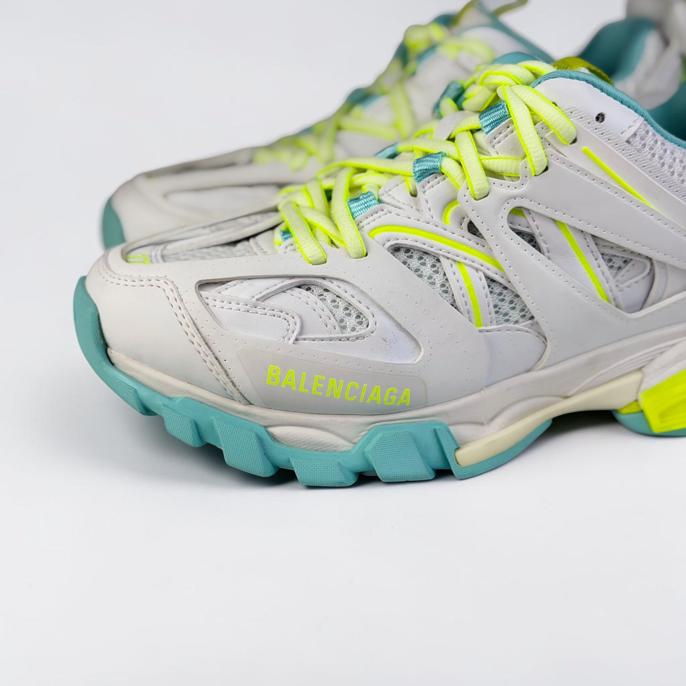Balenciaga Track Fluorescent Yellow Turqoise