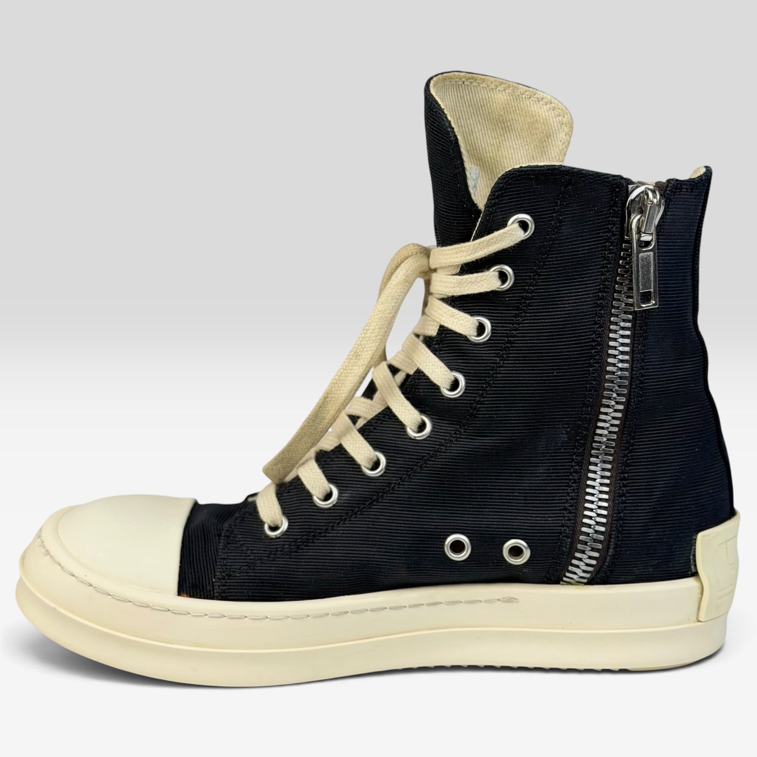 Rick Owens DRKSHDW Ramones High License Plate Black/Milk | Sneakers Rick Owens