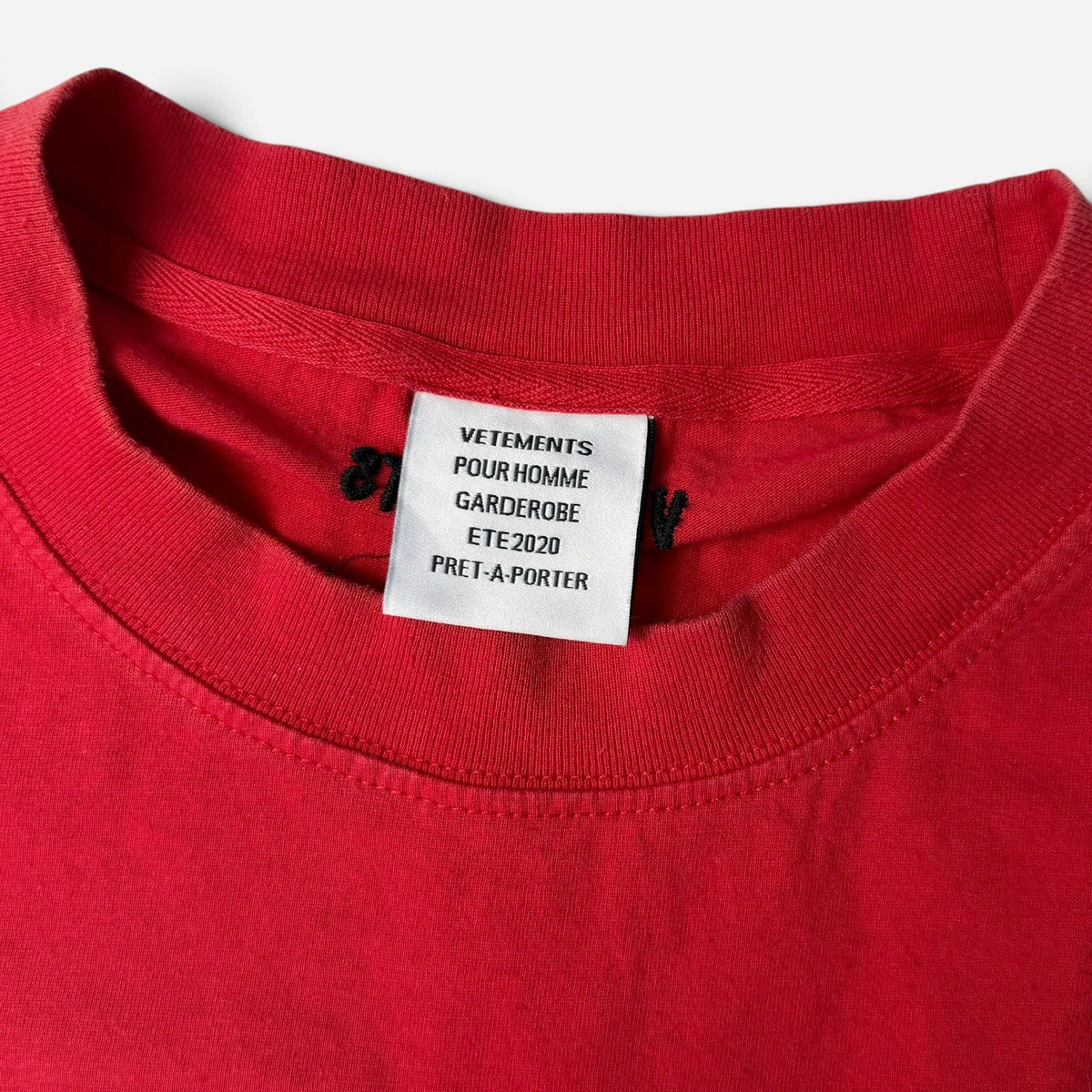 Vetements SS20 "Split-Side" Anarchy Logo T-Shirt Red/Black