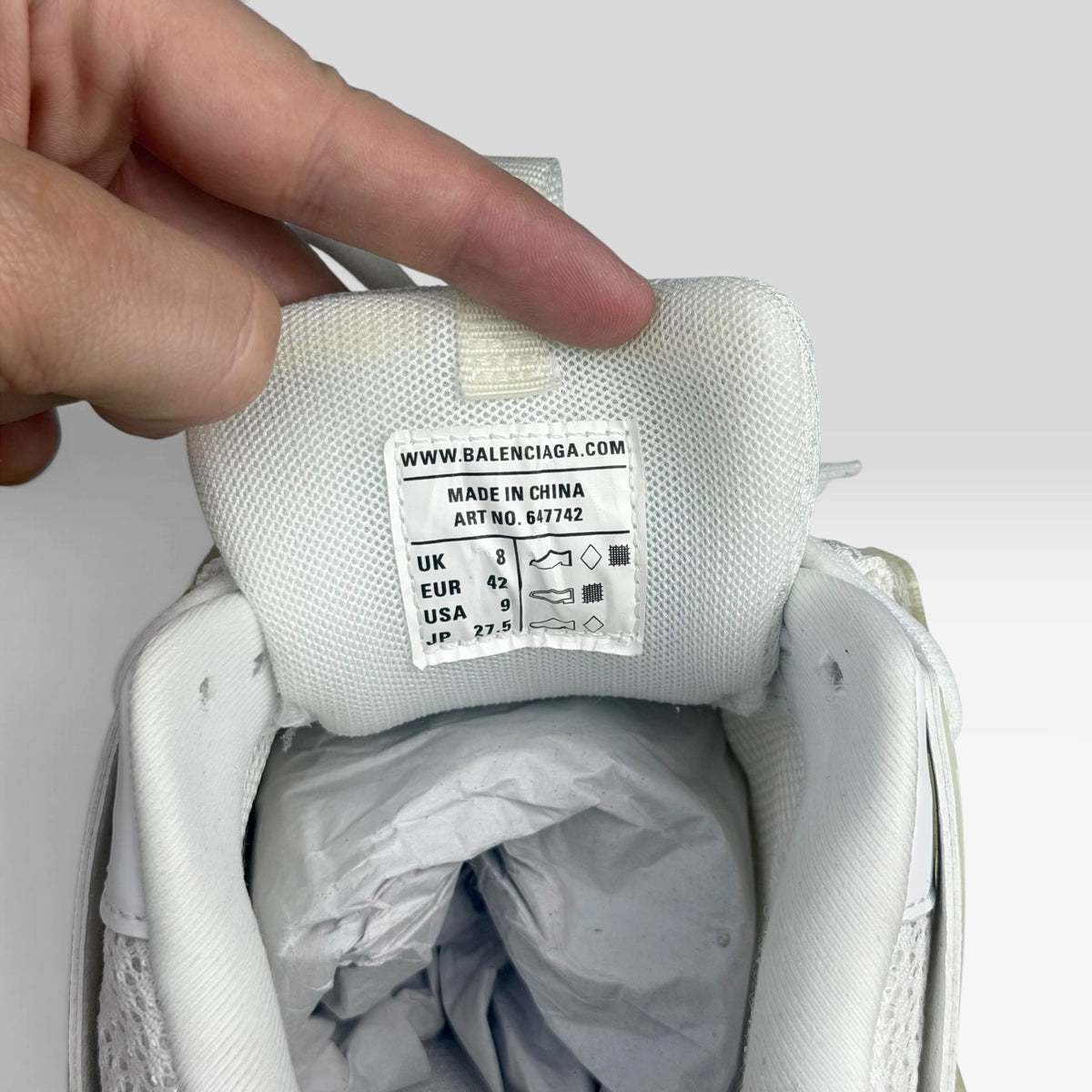 Balenciaga Track Clear Sole White