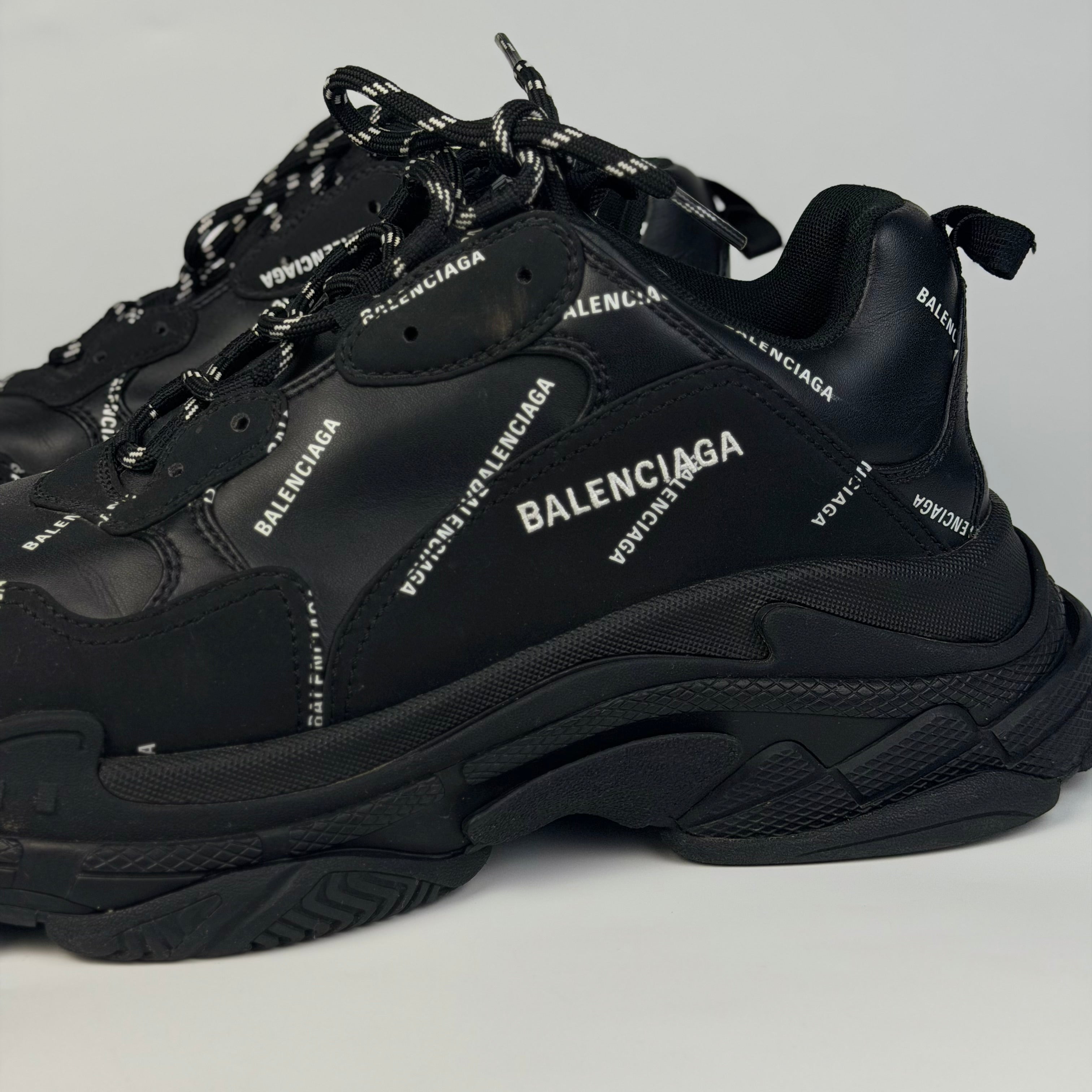 Balenciaga Triple S Black Logotype