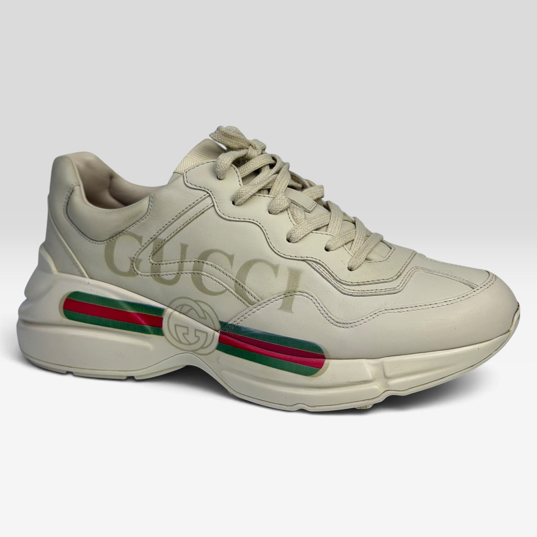 Gucci Rhyton Leather Sneakers Ivory