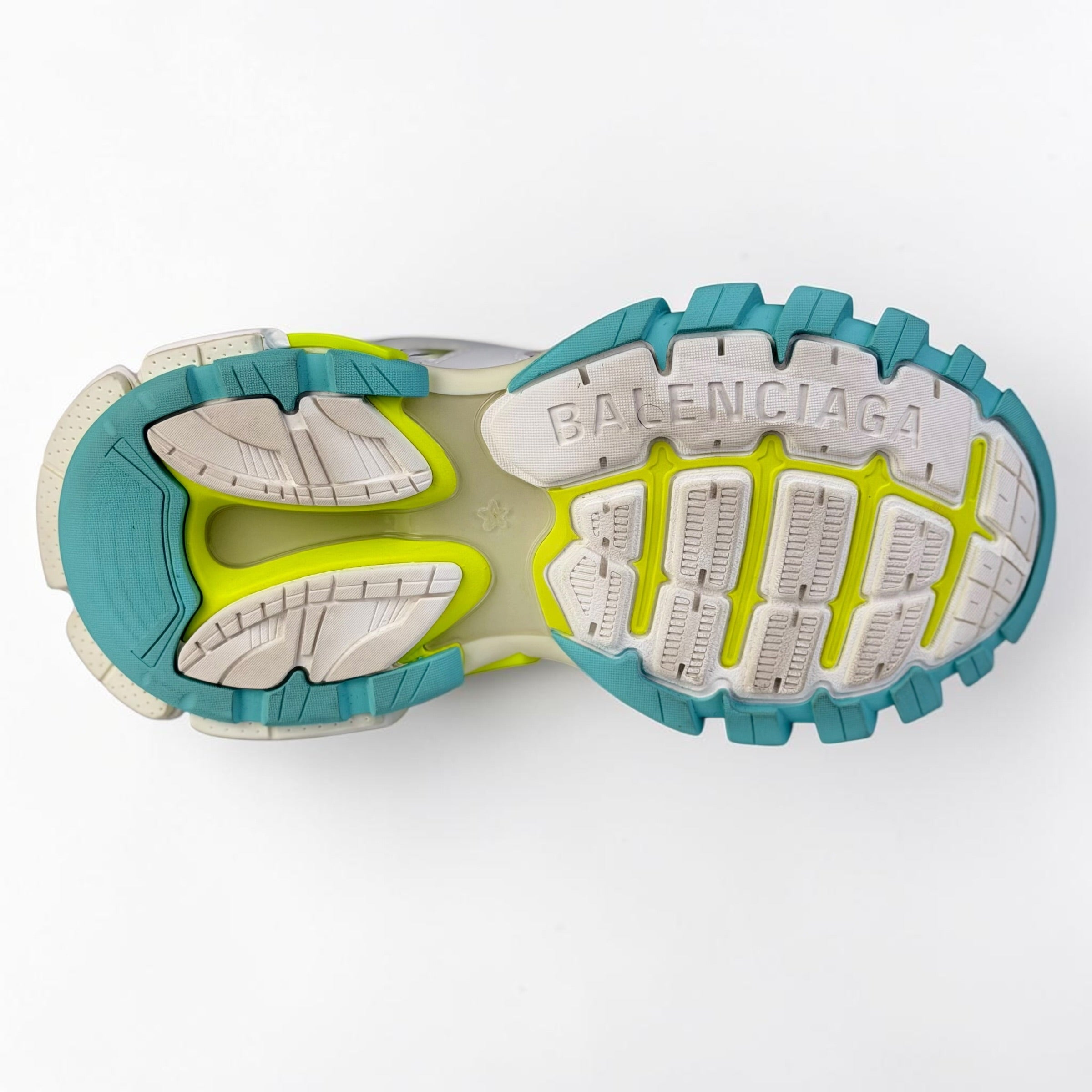 Balenciaga Track Fluorescent Yellow Turqoise