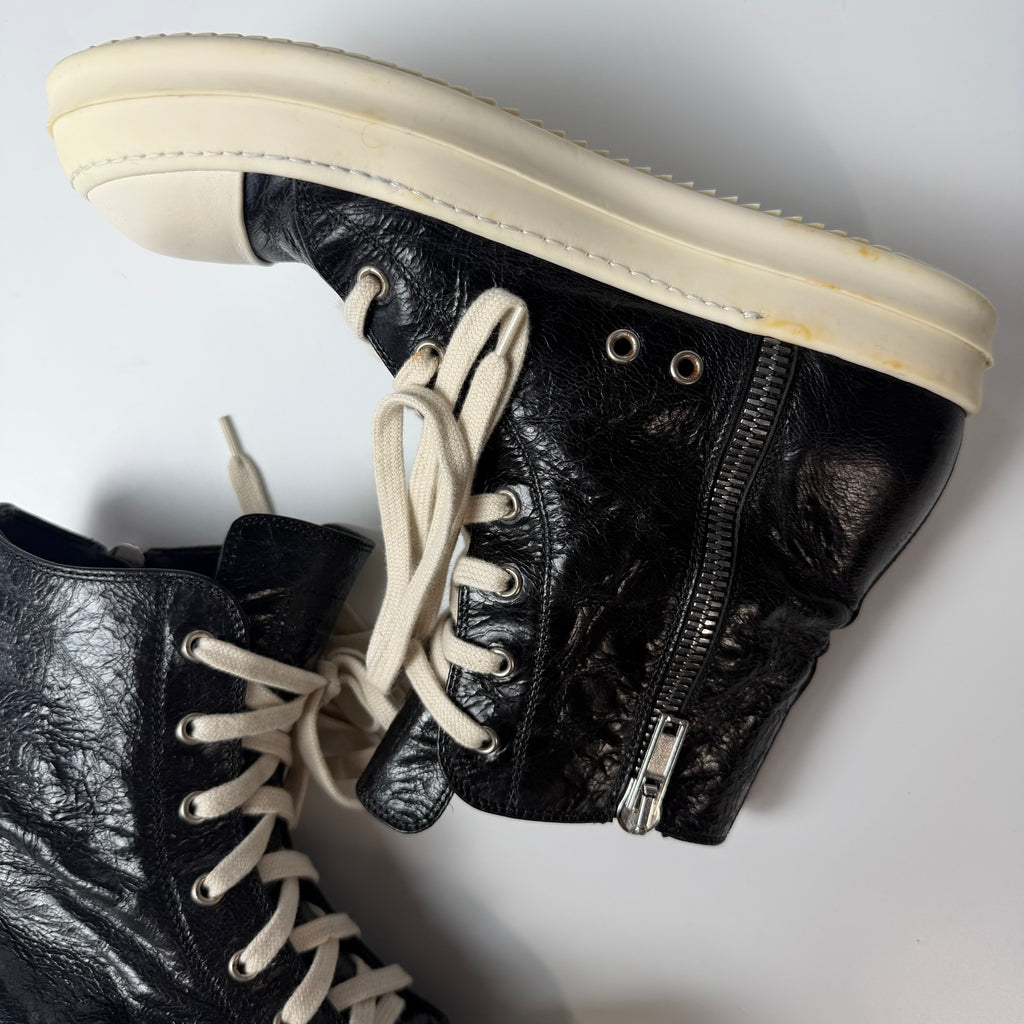 Rick Owens Runched Leather Ramones
