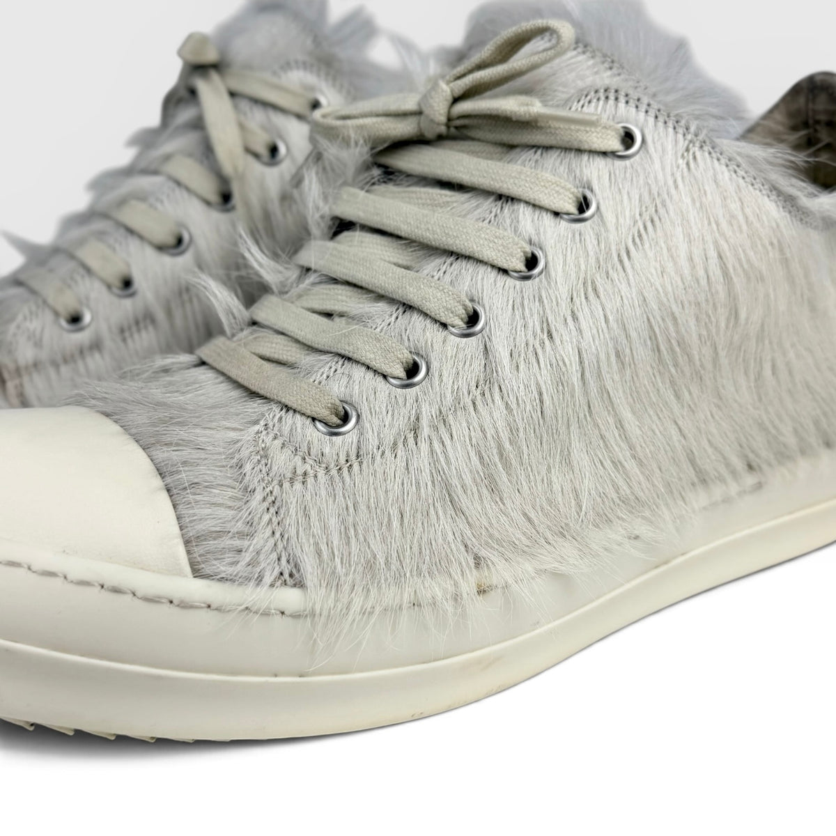 Rick Owens Strobe Low Cow Fur Grey/Milk