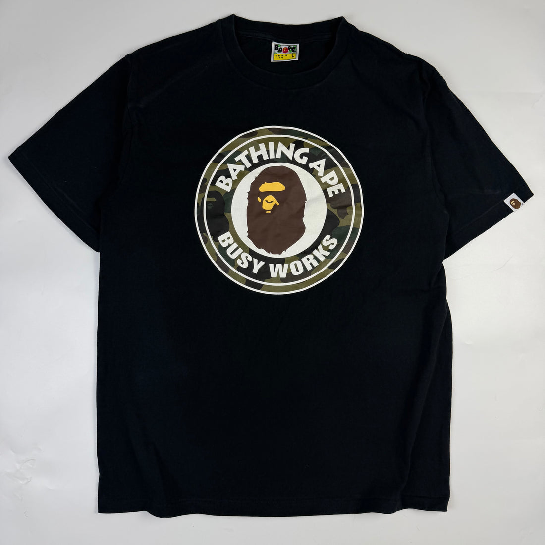 BAPE 1st Camo Busy Works T-Shirt, negru, vedere din față