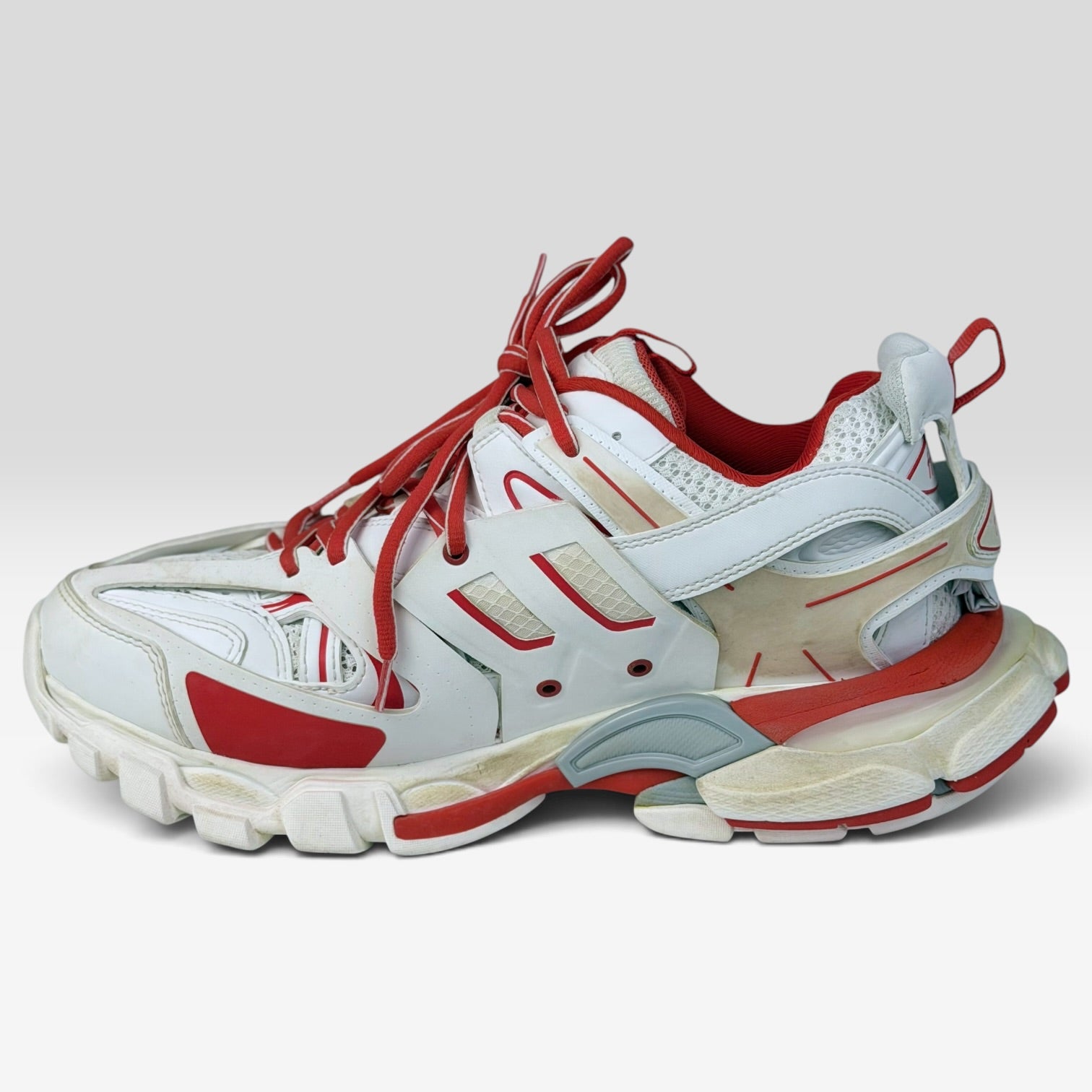 Balenciaga Track White Red Worn Out