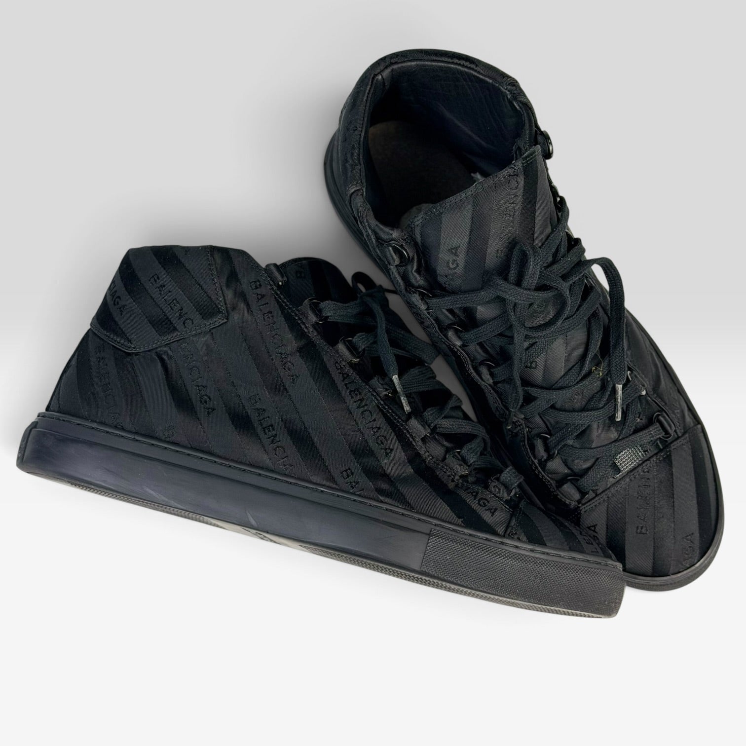 Balenciaga Arena High-Top Logo Stripe Black