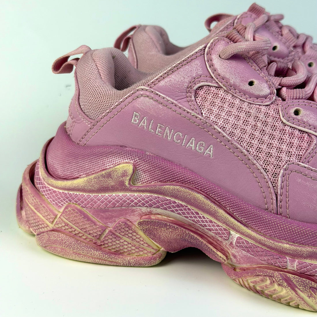 Balenciaga Triple S Distressed Pink