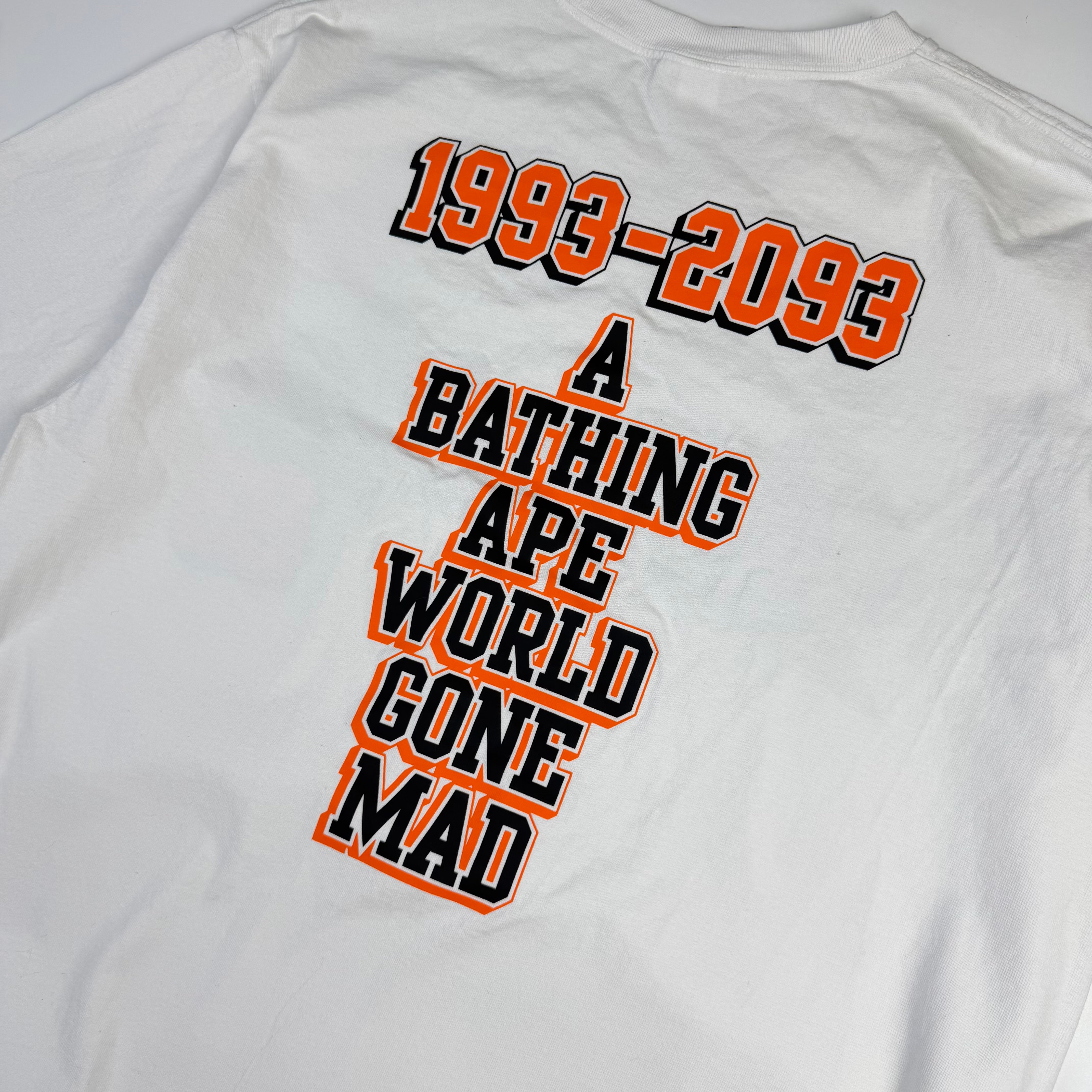 BAPE Bathing Ape 93 Baseball Script T-Shirt White