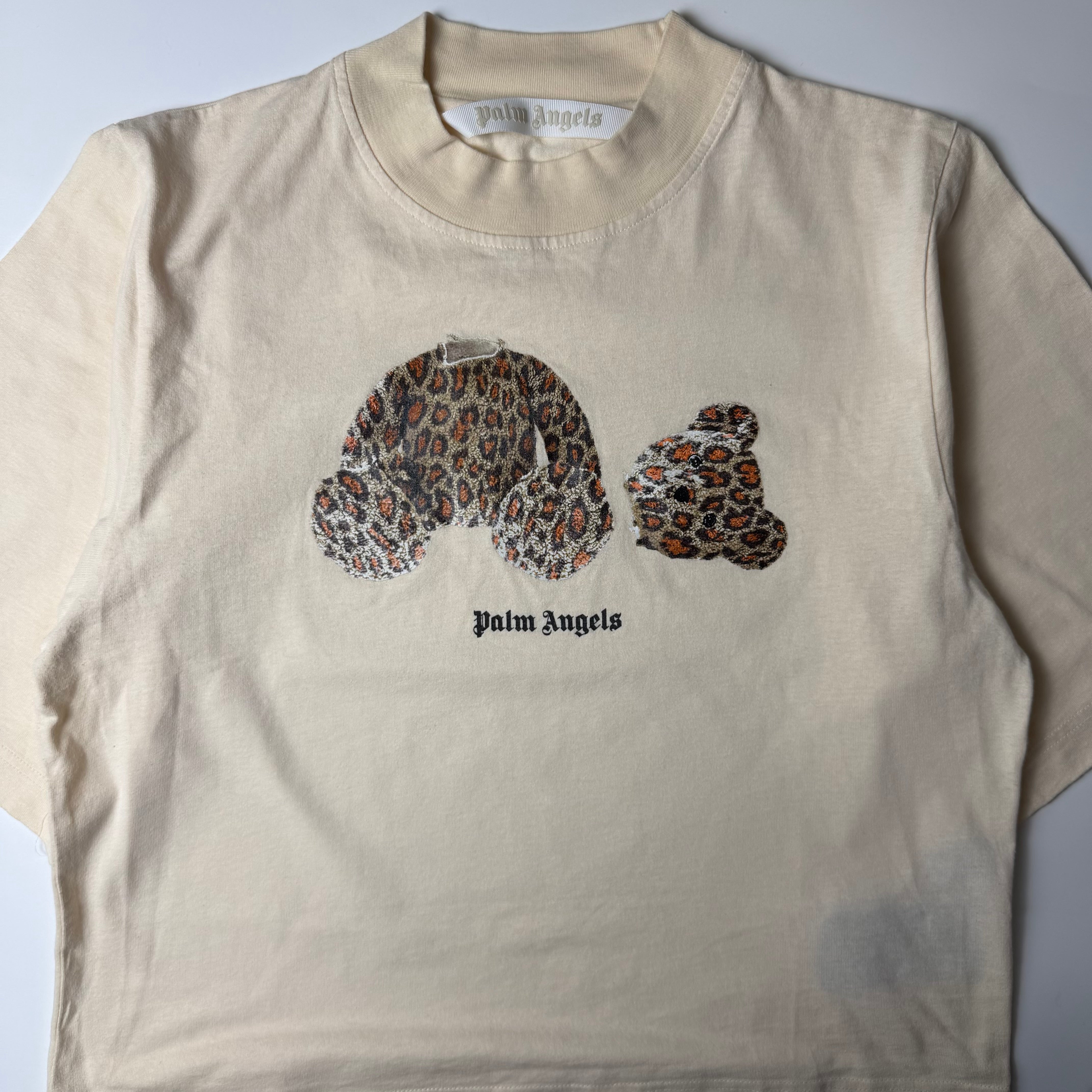Palm Angels Cropped Leopard Bear T-shirt