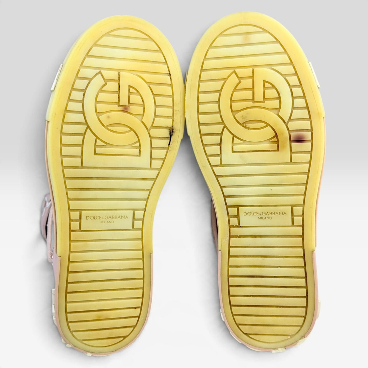 Dolce & Gabbana Custom 2.Zero High-Top Sneaker White/Nude