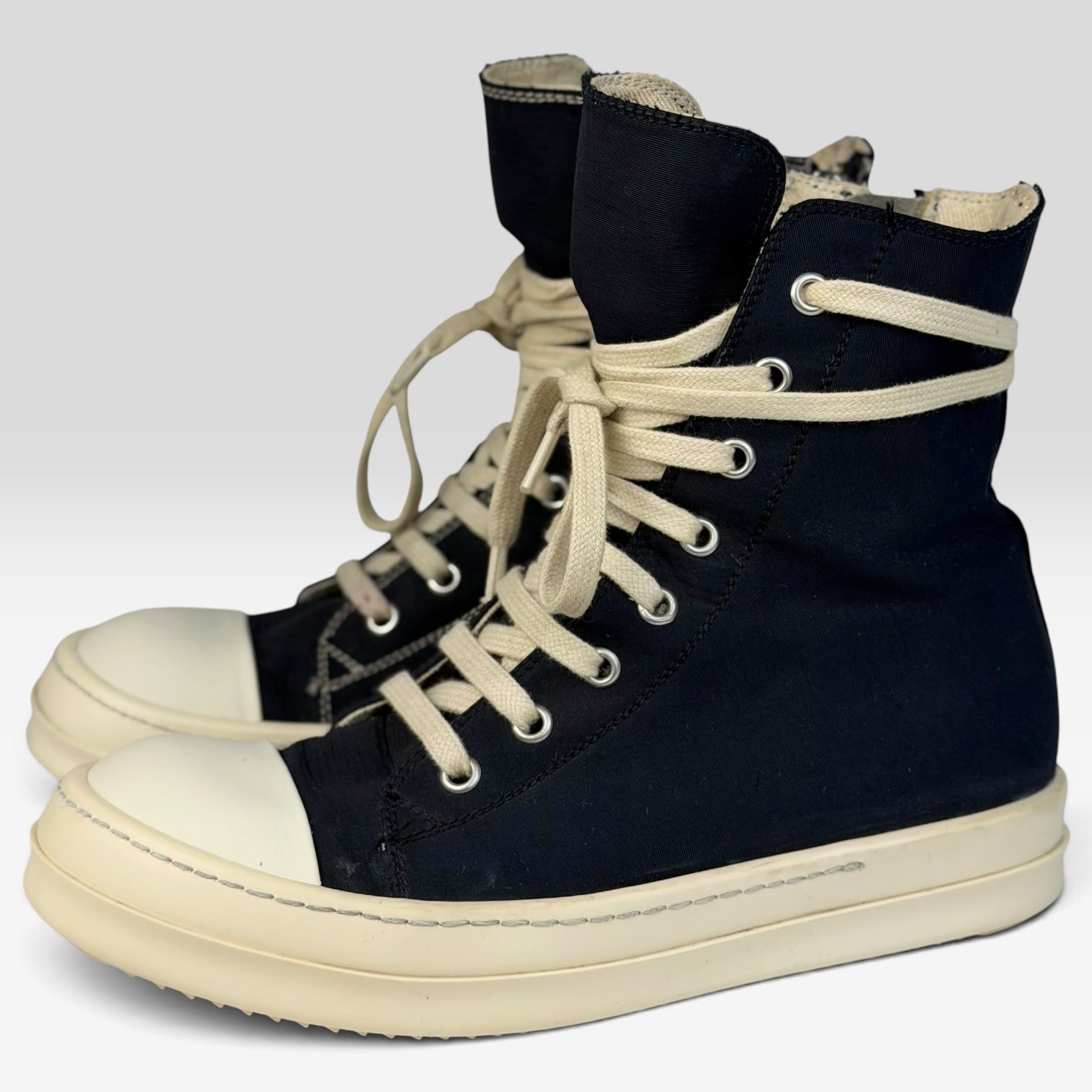 Rick Owens DRKSHDW Ramones High Double Stitch Black/Milk | Sneakers Rick Owens