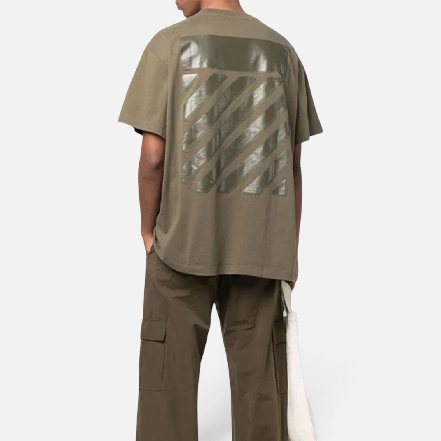 Off-White Rubber Diagonal T-Shirt Khaki